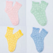 十月结晶 商场同款2/4双月子袜子产后春夏薄款松口不勒腿网眼透气孕产妇袜宽松棉袜 【菱形网眼中筒4双】粉+绿+黄+蓝 春夏薄款