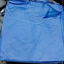 一次性手术衣加厚无纺布防护服隔离衣防尘纹绣工作服打农药实验服 深蓝色薄款橡筋口非独立 M