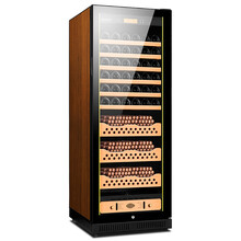 富客（FUKE）FK-120C1变频恒温恒湿双温雪茄柜红酒柜负离子空气净化雪茄保湿柜 棕色 雪松木裸养3+6红酒