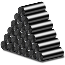 黑色加厚特厚穿绳抽绳垃圾袋办公厨房卫生间彩色点断式dj 平的垃圾袋100只