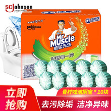 威猛先生洁厕宝 【一年量】 厕所去异味去垢蓝泡泡卫生间去味洁厕块 自动冲洗马桶清洁剂洁厕灵 清新青柠檬10颗