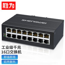 胜为（shengwei）6系工业交换机 工业级以太网交换机 导轨式 非管理型 不含电源 16口千兆 BGHJ616G