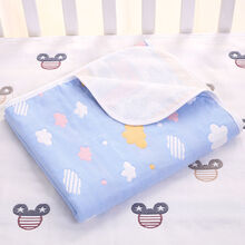 纱布可洗隔尿垫新生儿宝宝 蓝色彩云(六层纯棉) 70*90厘米(1条)