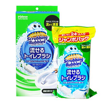 日本进口庄臣一次性马桶刷清洁刷套装替换装24枚马桶一次性清洁厕所除臭空气清新剂 本体+替换装（共28枚刷头）