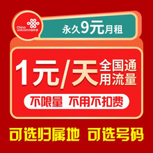 中国联通 联通卡手机卡电话卡通用大王卡全国不限量纯流量卡无限上网卡限速北京日租卡学生卡 【天神卡】9元/月