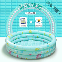 生日礼物宝宝海洋球池加厚彩色波波室内家用儿童玩具游戏围栏婴儿游泳球池 100厘米球池马卡绿