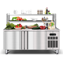 集餐厨冷藏工作台商用保鲜冰柜平冷操作台厨房不锈钢卧式冷柜奶茶店设备全套水吧台 全冷冻（带二层层架） 长1.8m*宽0.8m*高0.8m