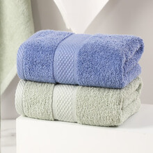 洁丽雅纯棉毛巾两条装 A类加厚长绒棉洗脸巾强吸水成人家用擦脸婴幼儿洁面巾 100g/条 74*34cm