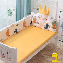 儿童床床围栏防摔宝宝全棉拼接床围软包婴童棉防撞围挡布可拆洗 恐龙乐园 150*80(内径144*77)+床单