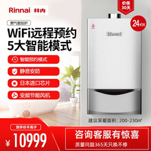 林内（Rinnai）燃气壁挂炉 采暖热水两用采暖 明装暖气片地暖锅炉 WIFI智能恒温 G55系列 24KW  100A