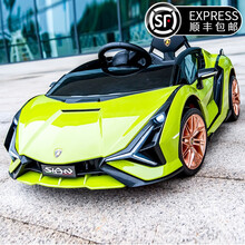 【兰博基尼】儿童四轮电动汽车可坐人带遥控摇摆充电男女小孩宝宝电动玩具车子新款加长加宽型四驱动 高配绿【软轮+皮座+四驱+摇摆+遥控+液压门】