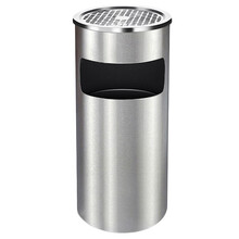 华萍（HP）不锈钢烟灰柱垃圾桶 圆形灭烟柱烟蒂柱25*60 酒店大堂KTV宾馆走廊户外垃圾桶