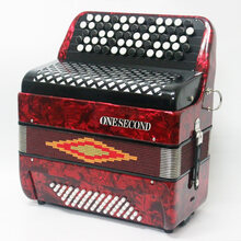 巴扬手风琴成人乐器96贝60/120/80贝考级演奏初学定制款 型号Y855-60贝斯红色