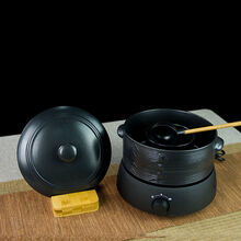 京江 陶瓷煮茶器普洱黑白茶复古法煮茶壶温茶器电陶炉茶炉功夫茶具套装 经济款电陶炉+蒸蒸日上煮茶器