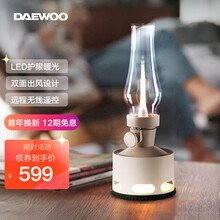 韩国大宇(DAEWOO)北欧简约创意装饰台灯复古灯具床头灯客厅卧室小夜灯便携式氛围LED灯 木兰粉