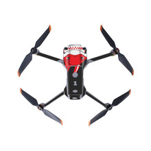 适用于大疆Air 2S贴纸Mavic机身遥控器贴膜全包围碳纤荧光防水贴无人机配件 大疆Air 2S鲨鱼红色贴纸