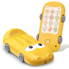 点盛 宝宝儿童玩具早教音乐手机玩具男孩女孩双语电话机故事机星光投影 婴幼儿可咬牙胶0-1岁 黄