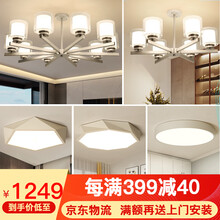 鑫灿 客厅吊灯具套餐led现代客厅灯简约北欧美式欧式大气轻奢餐厅套装风扇吊灯 套餐5 10头 三室两厅香槟银