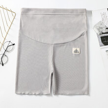 敏潮格伦孕妇短裤夏季内裤外穿潮妈弹力螺纹打底裤子运动三分安全裤防走光 衣架-灰色 XL