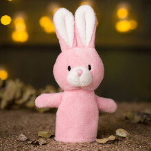 动物指偶 猴子狮子熊猪安抚玩偶青蛙手指指偶小公仔幼儿园迷你毛绒动物手偶 兔子