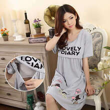 {加小礼品}月子裙夏季短袖月子服孕妇哺乳睡裙产后喂奶连衣裙 912灰裙 XXXXL