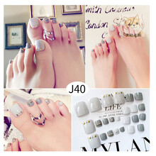 脚指甲贴片拆卸甲片贴可穿戴式甲假趾甲大脚趾片假脚手工美甲成品 J40