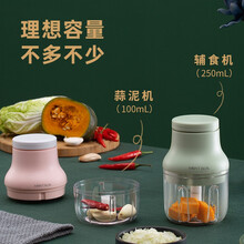 金正（NINTAUS）捣蒜器电动无线迷你家用小型蒜泥神器打切辣椒蒜蓉机手拉碎肉辅食料理绞肉机 100ml+250ml 草绿(玻璃双杯)