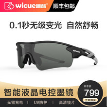 唯酷（wicue） eShades无级变光变色日夜两用眼镜 男女通用智能液晶护目偏光太阳墨镜 黑色