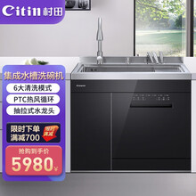 村田（citin） 家用集成水槽洗碗机一体 手工304不锈钢带超声波消毒烘干果蔬清洗刷碗机 不锈钢台面+10套+热风烘干