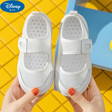 迪士尼京选好货2-7岁幼儿园室内宝宝小白鞋幼儿园室内鞋宝宝帆布鞋女孩儿童小白鞋小童软底男透气春秋夏天 米色 内长14.5cm