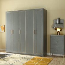 全友家居 衣柜现代轻奢卧室加高衣柜 平开门2门3门组合储物收纳柜126901 加高二门衣柜A+加高三门衣柜A