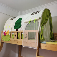 稚气熊 儿童床上帐篷公主床幔遮光防摔男孩女孩公主游戏屋分床神器婴儿 3节绿色小树