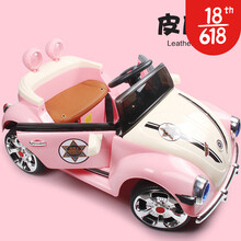 儿童电动车四轮小汽车女孩公主款一岁宝宝充电玩具车可坐人遥控车儿童车 【公主粉+皮座】前后摇摆 +双电瓶+双驱+早教+自