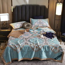 NOAHER 天然乳胶夏凉被空调被子夏被 泰国乳胶单双人轻薄款空调被子被褥 乳胶被-巴黎之夜-湖蓝 200X230cm单夏被