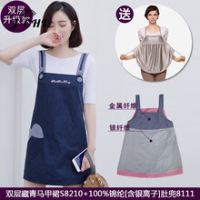 JCHI品牌防辐射服孕妇装四季怀孕期肚兜内穿上班隐形裙子 A双层藏青 L