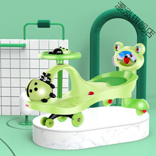 生日礼物儿童手推扭扭车万向轮1-3-6岁防侧翻男女宝宝玩具摇摆滑行妞妞溜溜车抖音同款 绿色/静音闪光轮+舒适软座椅+音乐+靠背
