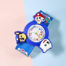 儿童手表玩具拍拍表圈生日礼品园卡通幼儿男女孩六一小猪佩奇 旋转蓝
