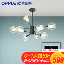 欧普照明（OPPLE）后现代吊灯客厅灯饰简约餐厅卧室大气北欧分子灯具 朵拉黑色8头
