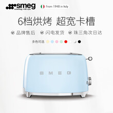 SMEG斯麦格 意大利进口 复古烤面包机多士炉 早餐迷你三明治吐司机两片式TSF01 粉蓝色