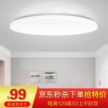 HD照明 led卧室灯吸顶灯新中式客厅灯餐厅灯现代简约超薄灯具北欧后现代 儿童房灯饰 超薄48W三段调光直径48cm适10-20平