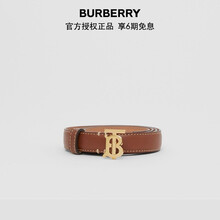 博柏利 BURBERRY 2021春夏 女士棕褐色/浅金色TB标识皮革腰带 80234411 M