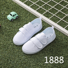 派朗卡儿童帆布鞋女童小白鞋男童运动鞋白布鞋幼儿园室内小学生白色球鞋 1888 白色 22码/鞋垫长约15.3cm