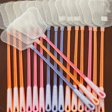 【苍蝇拍】打不烂家用熟胶耐用加长加厚大号简约卡通塑料灭蚊拍子 【白头熟胶款】长49cm/*约27克 【5个装】*-苍蝇拍