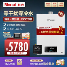 林内（Rinnai）16升燃气热水器 即开即热 定时预约热水 零冷水套装 16QC06+SG 天然气