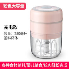 灿翔 无线绞肉机小型家用电动多功能捣蒜泥神器打肉绞馅辅食搅拌机 250毫升粉色塑料杯体【充电式】【绞肉 辅食 蒜泥