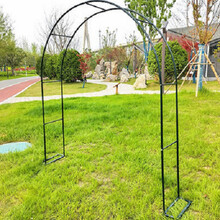 新款铁艺花架爬花园别墅阳台植物支架铁线莲户外月季葡萄架拱门  虎雀 墨绿色 宽1.8米高2.2米