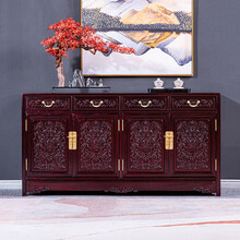 DFJXWF红木家具血檀（学名:染料紫檀）餐边柜实木中式客厅玄关柜厨房备餐柜储物柜收纳柜 餐边柜：长168*宽48*高87cm