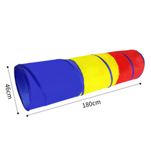 乐立方   抖音同款 儿童阳光室内爬行彩虹隧道帐篷感统钻山洞训练幼儿园宝宝玩具爬筒 红黄蓝三色通道