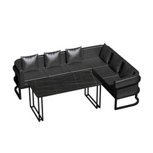 雅迎 酒吧桌椅卡座工业风餐厅音乐咖啡厅餐吧烧烤饭店清吧商用沙发餐桌 L型 官方标配