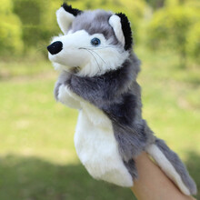 手指套玩偶  幼儿园十二生肖手偶玩具 动物手套手玩偶手指玩偶卡通毛绒娃娃 银狐